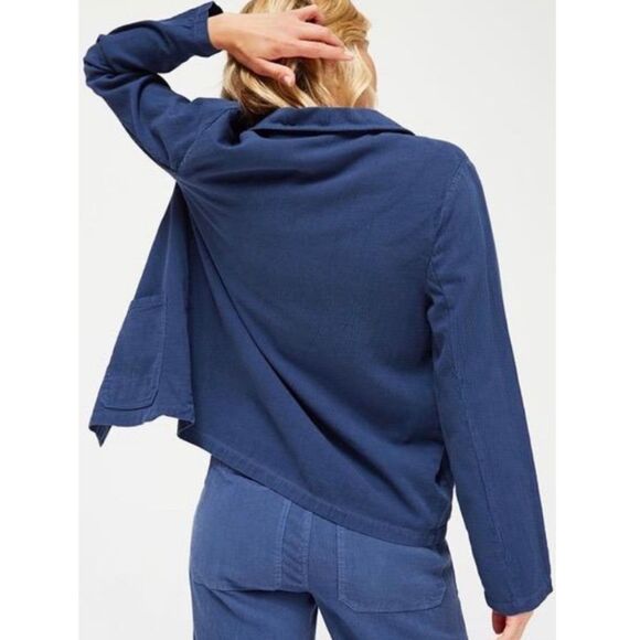 Lacausa Women's Size Small Red Clare Long Sleeve Button-Down Canvas Chore Jacket - Picture 7 of 7